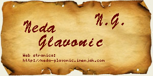 Neda Glavonić vizit kartica